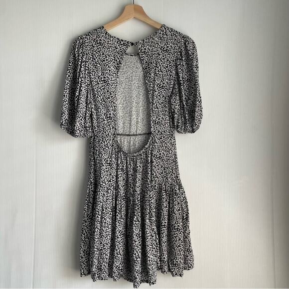 Free People Dancing in the Dark dress size small open back black and white - Picture 6 of 8